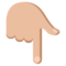 Backhand Index Pointing Down - Medium Light emoji on Emojione